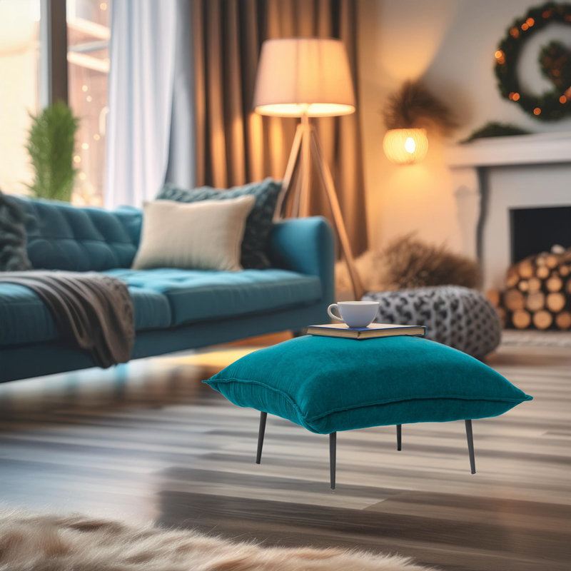 View of Corrigan Studio® Metal Frame Novelty Ottoman | Wayfair